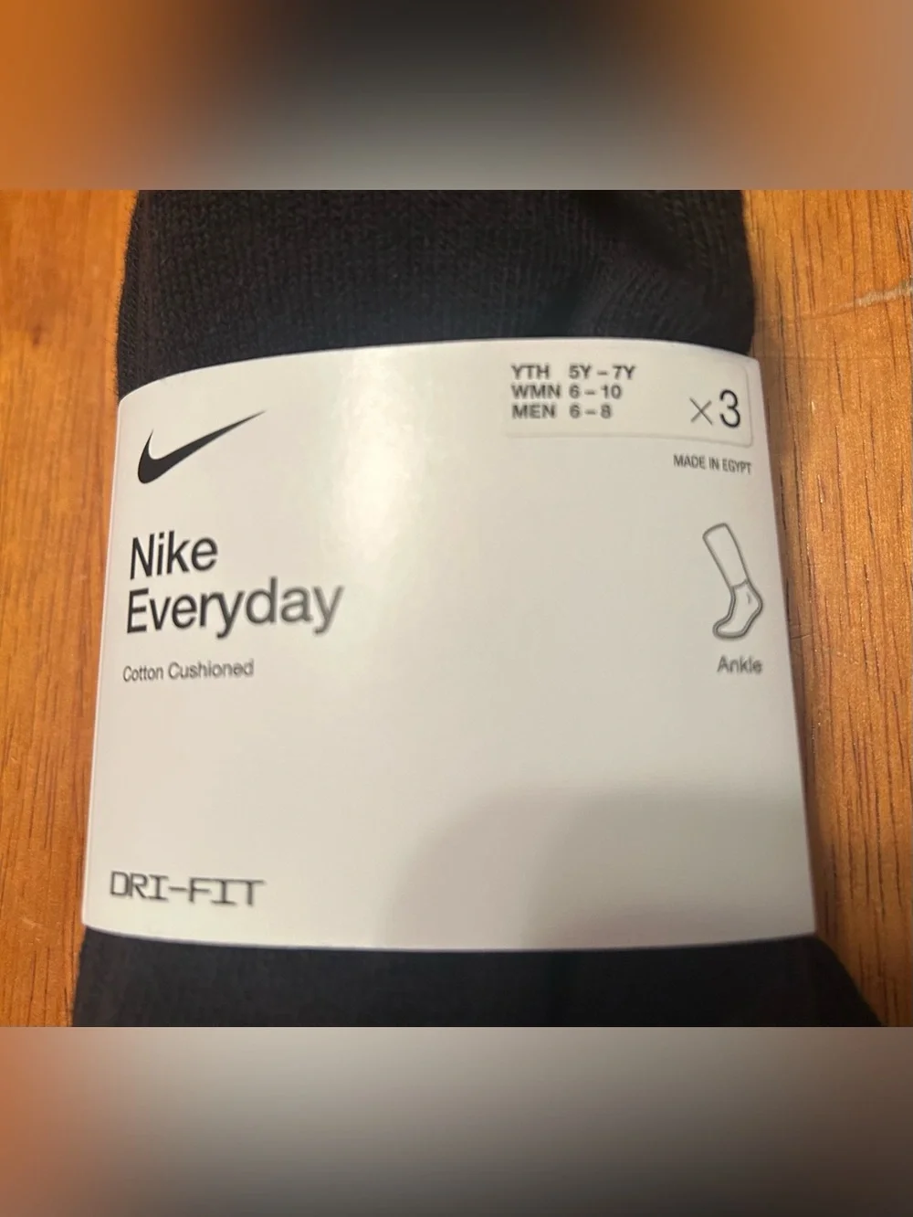 Nike Unisex Adult Everyday Cushioned Training Ankle Socks (3-Pack) - Picture 3 of 4